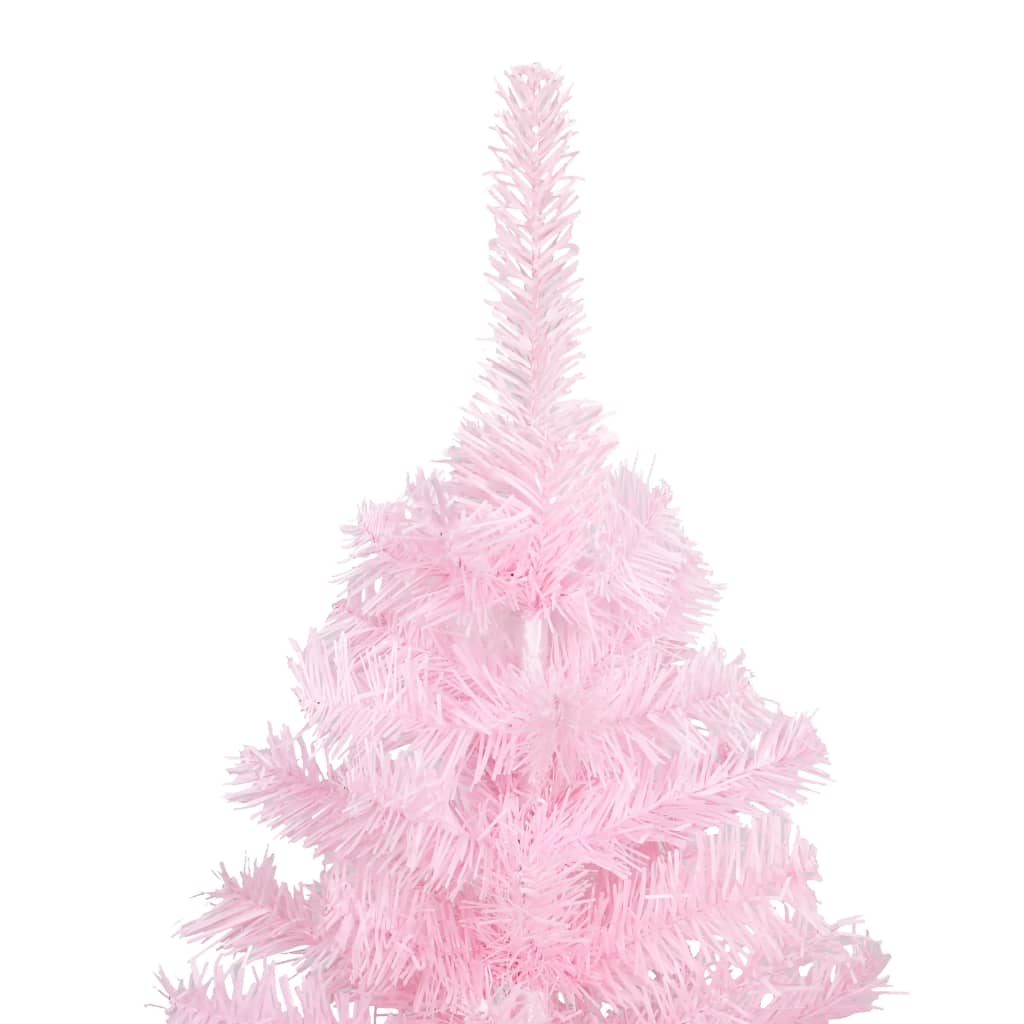 Künstlicher Weihnachtsbaum mit LEDs & Kugeln Rosa 240cm PVC