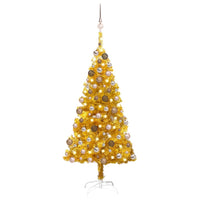 Thumbnail for Künstlicher Weihnachtsbaum mit LEDs & Kugeln Golden 150cm PET