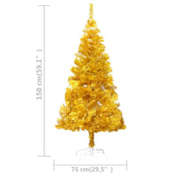 Thumbnail for Künstlicher Weihnachtsbaum mit LEDs & Kugeln Golden 150cm PET