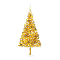 Thumbnail for Künstlicher Weihnachtsbaum mit LEDs & Kugeln Golden 240cm PET