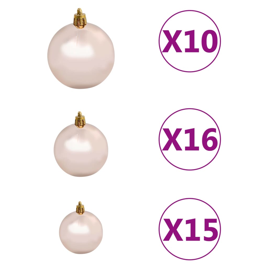 Künstlicher Weihnachtsbaum mit LEDs & Kugeln Golden 240cm PET