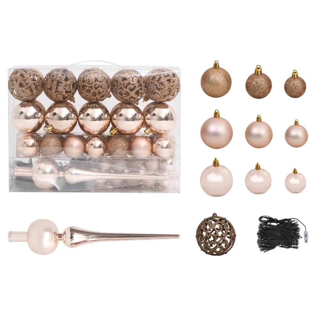 Künstlicher Weihnachtsbaum Nordmann LED & Kugeln Grün 210 cm
