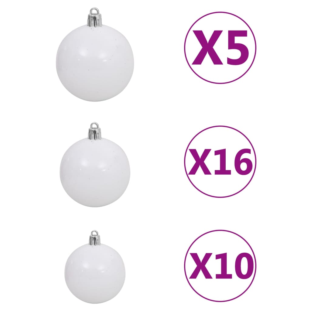 Künstlicher Weihnachtsbaum mit LEDs & Kugeln 210 cm 910 Zweige
