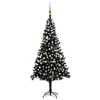 Thumbnail for Künstlicher Weihnachtsbaum mit LEDs & Kugeln Schwarz 240cm PVC