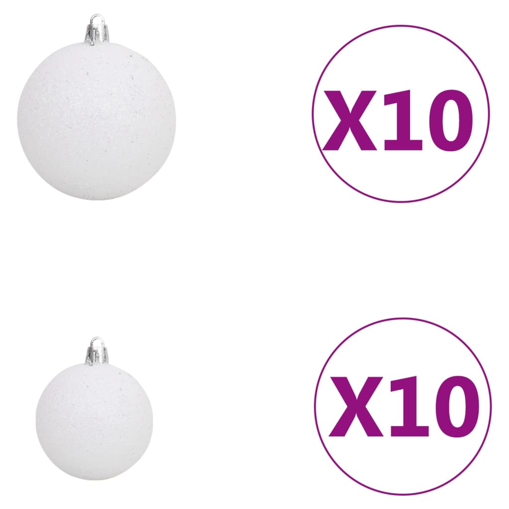 Künstlicher Weihnachtsbaum mit LEDs & Kugeln Schwarz 240cm PVC