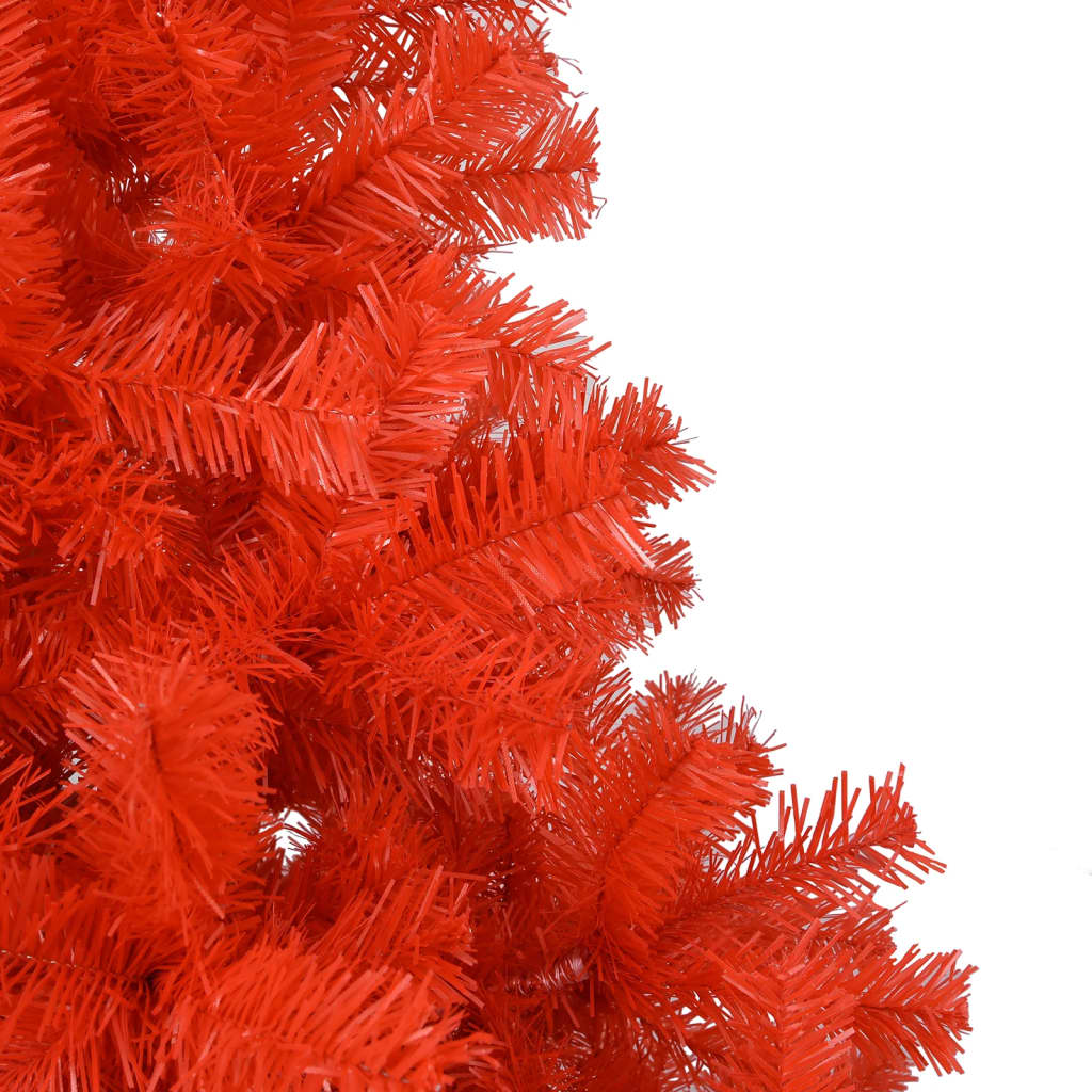 Künstlicher Weihnachtsbaum mit LEDs & Kugeln Rot 210cm PVC