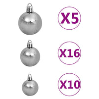 Thumbnail for Künstlicher Weihnachtsbaum mit LEDs & Kugeln Rot 210cm PVC