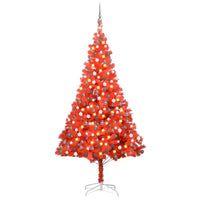 Thumbnail for Künstlicher Weihnachtsbaum mit LEDs & Kugeln Rot 240cm PVC