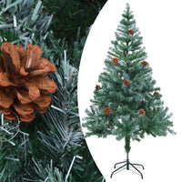 Thumbnail for Weihnachtsbaum Gefrostet mit LEDs Kugeln Zapfen Set 150 cm