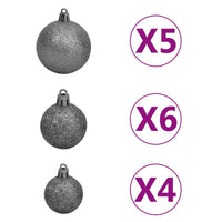 Thumbnail for Weihnachtsbaum Gefrostet mit LEDs Kugeln Zapfen Set 150 cm