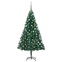 Thumbnail for Künstlicher Weihnachtsbaum mit LEDs & Kugeln Grün 150 cm PVC