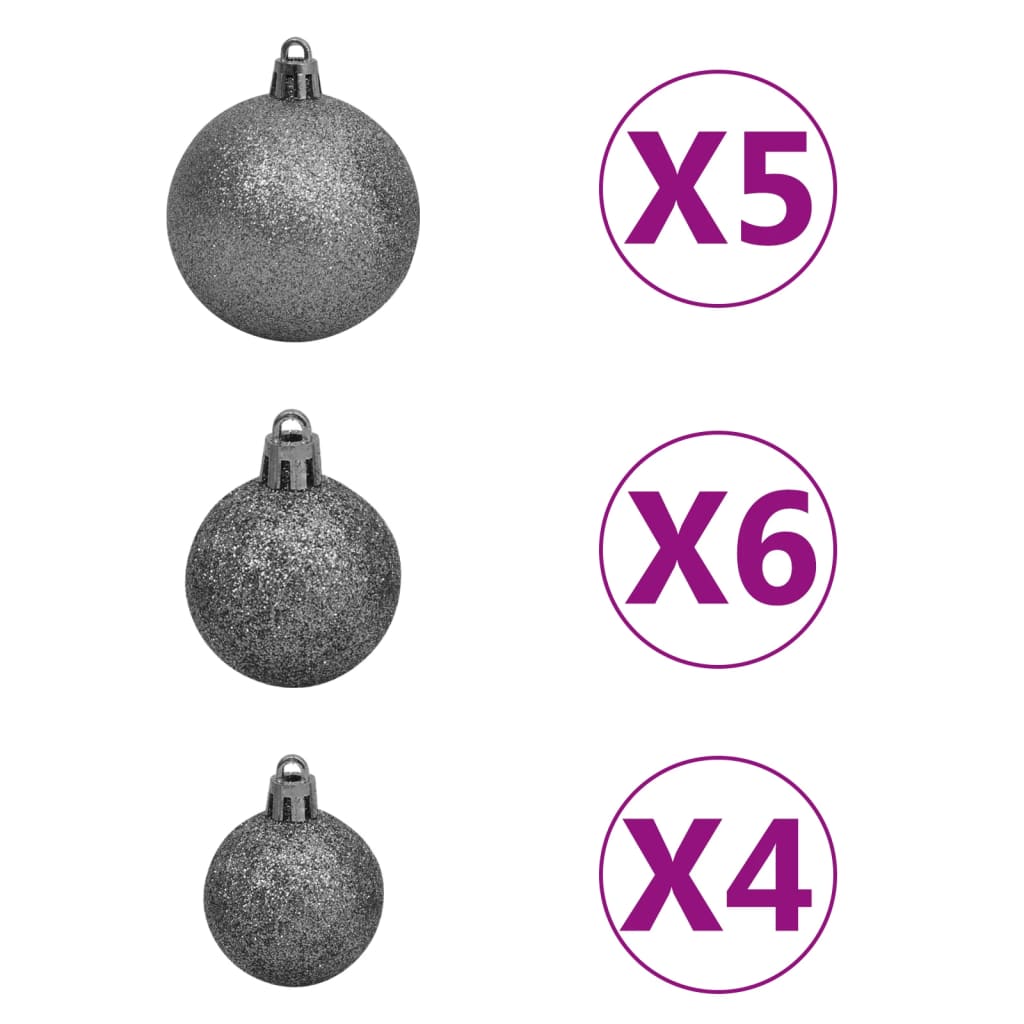 Künstlicher Weihnachtsbaum mit LEDs & Kugeln 120 cm Grün