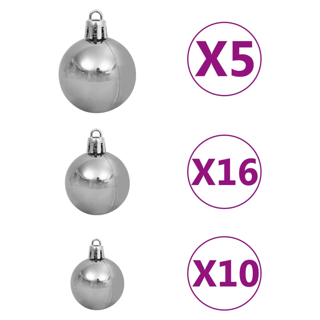 Künstlicher Weihnachtsbaum mit LEDs & Kugeln 240 cm Grün