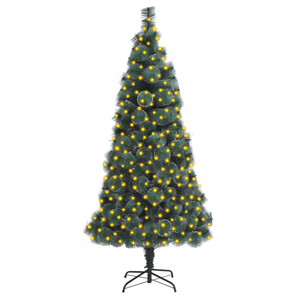 Künstlicher Weihnachtsbaum mit LEDs & Ständer Grün 240 cm PET