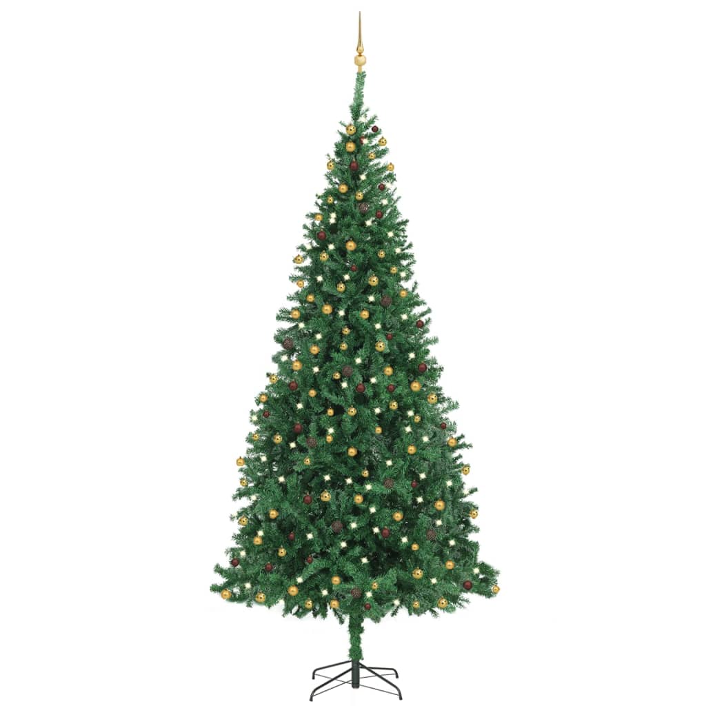 Künstlicher Weihnachtsbaum mit LEDs & Kugeln LEDs 300 cm Grün