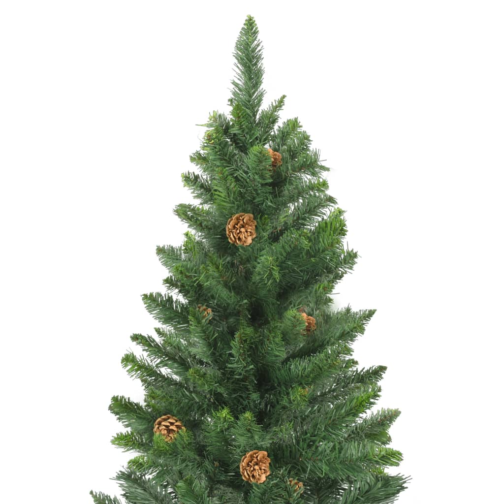 Künstlicher Weihnachtsbaum mit LEDs & Kugeln Grün 210 cm
