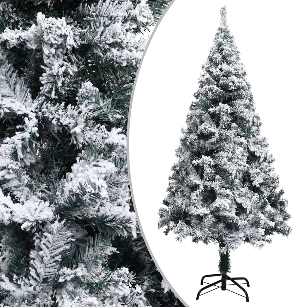 Künstlicher Weihnachtsbaum mit LEDs & Kugeln Grün 240 cm PVC