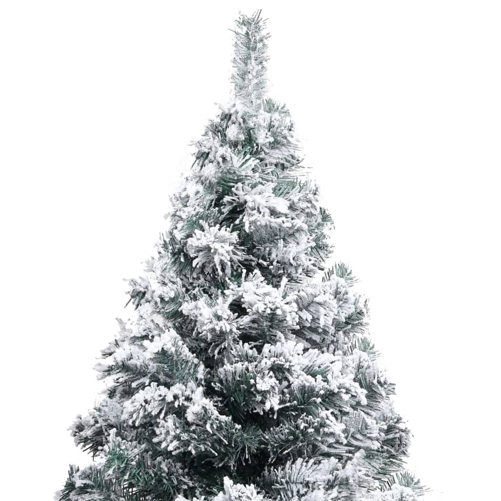 Künstlicher Weihnachtsbaum mit LEDs & Kugeln Grün 240 cm PVC