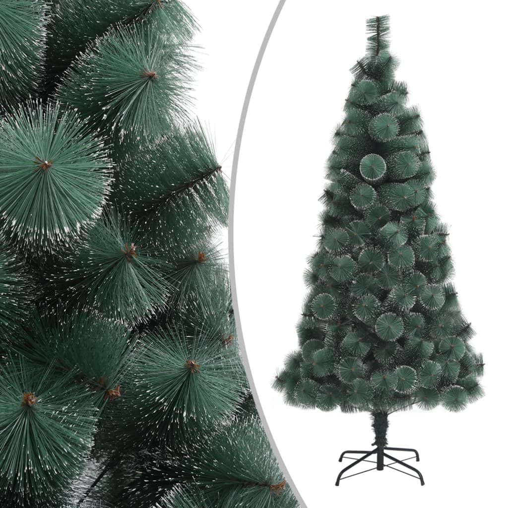 Künstlicher Weihnachtsbaum LEDs & Kugeln Grün 120 cm PVC & PE