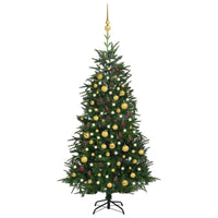 Thumbnail for Künstlicher Weihnachtsbaum LEDs & Kugeln Grün 180 cm PVC & PE