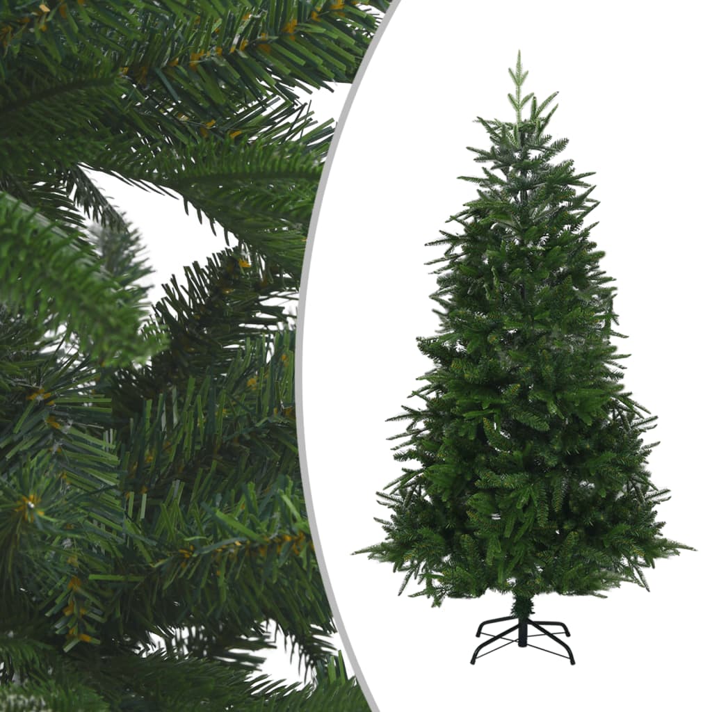 Künstlicher Weihnachtsbaum LEDs & Kugeln Grün 180 cm PVC & PE