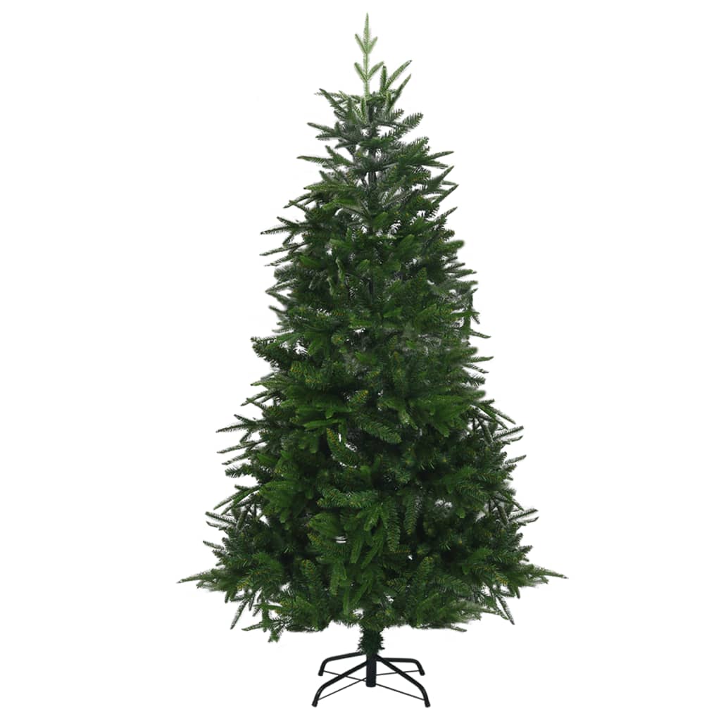 Künstlicher Weihnachtsbaum LEDs & Kugeln Grün 180 cm PVC & PE