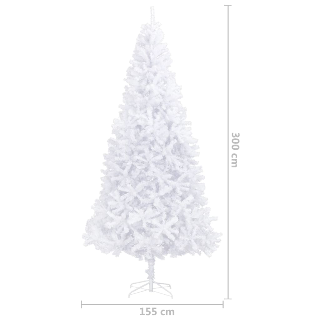 Künstlicher Weihnachtsbaum mit LEDs & Kugeln 300 cm Weiß