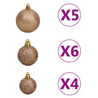 Thumbnail for Weihnachtsbaum Schlank mit LEDs & Kugeln Grün 150 cm PVC
