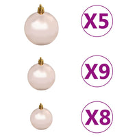 Thumbnail for Weihnachtsbaum Schlank mit LEDs & Kugeln Grün 150 cm PVC