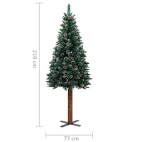 Thumbnail for Weihnachtsbaum Schlank mit LEDs & Kugeln Grün 210 cm