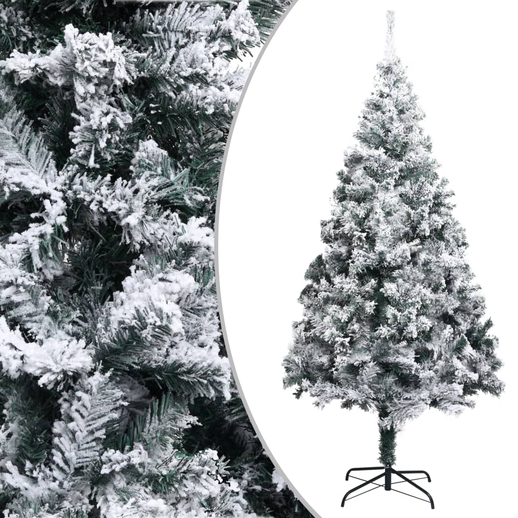 Künstlicher Weihnachtsbaum mit LEDs & Kugeln Grün 240 cm PVC