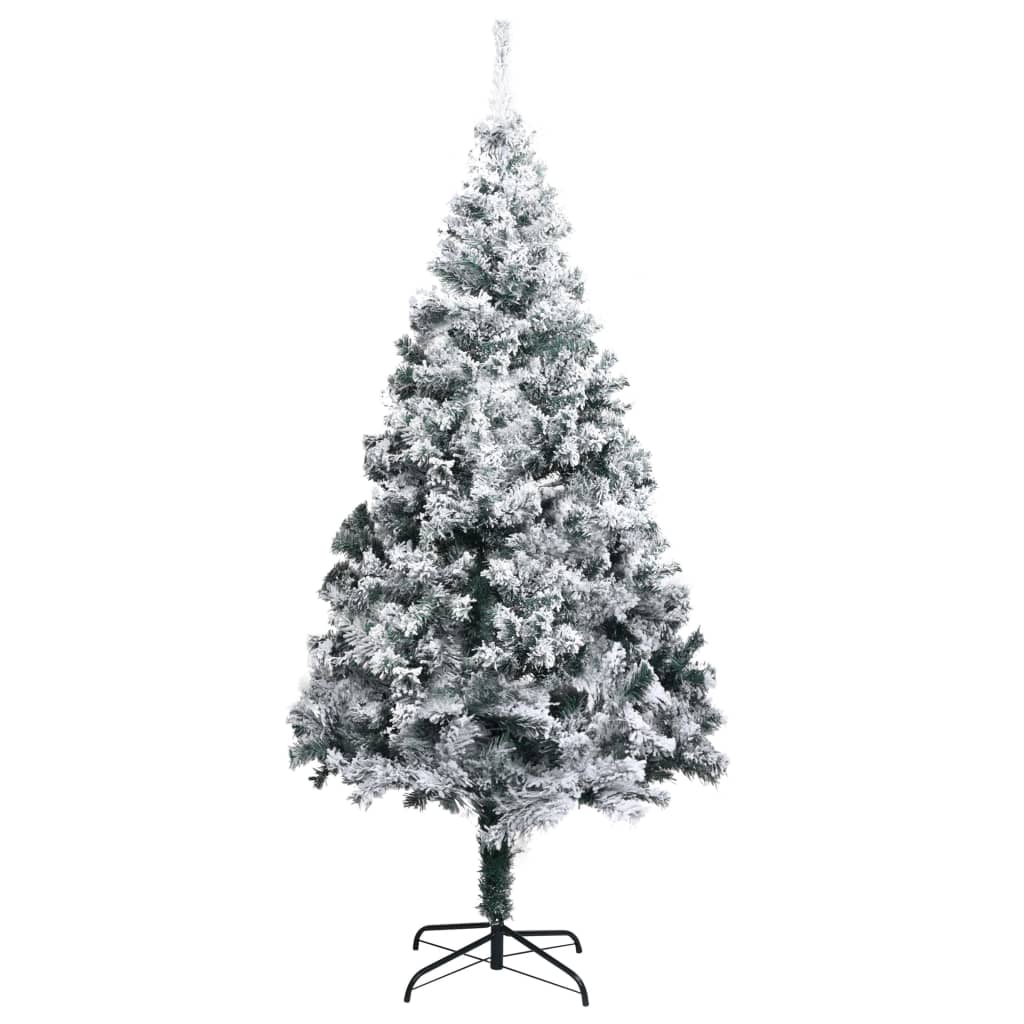 Künstlicher Weihnachtsbaum mit LEDs & Kugeln Grün 240 cm PVC