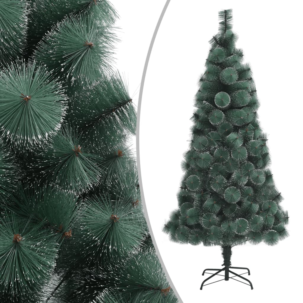 Künstlicher Weihnachtsbaum LEDs & Kugeln Grün 150 cm PVC & PE