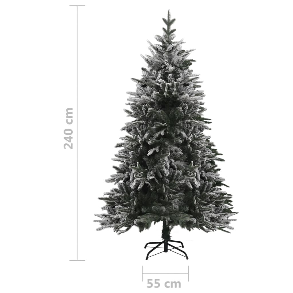 Künstlicher Weihnachtsbaum LEDs & Kugeln Beschneit 240cm PVC PE