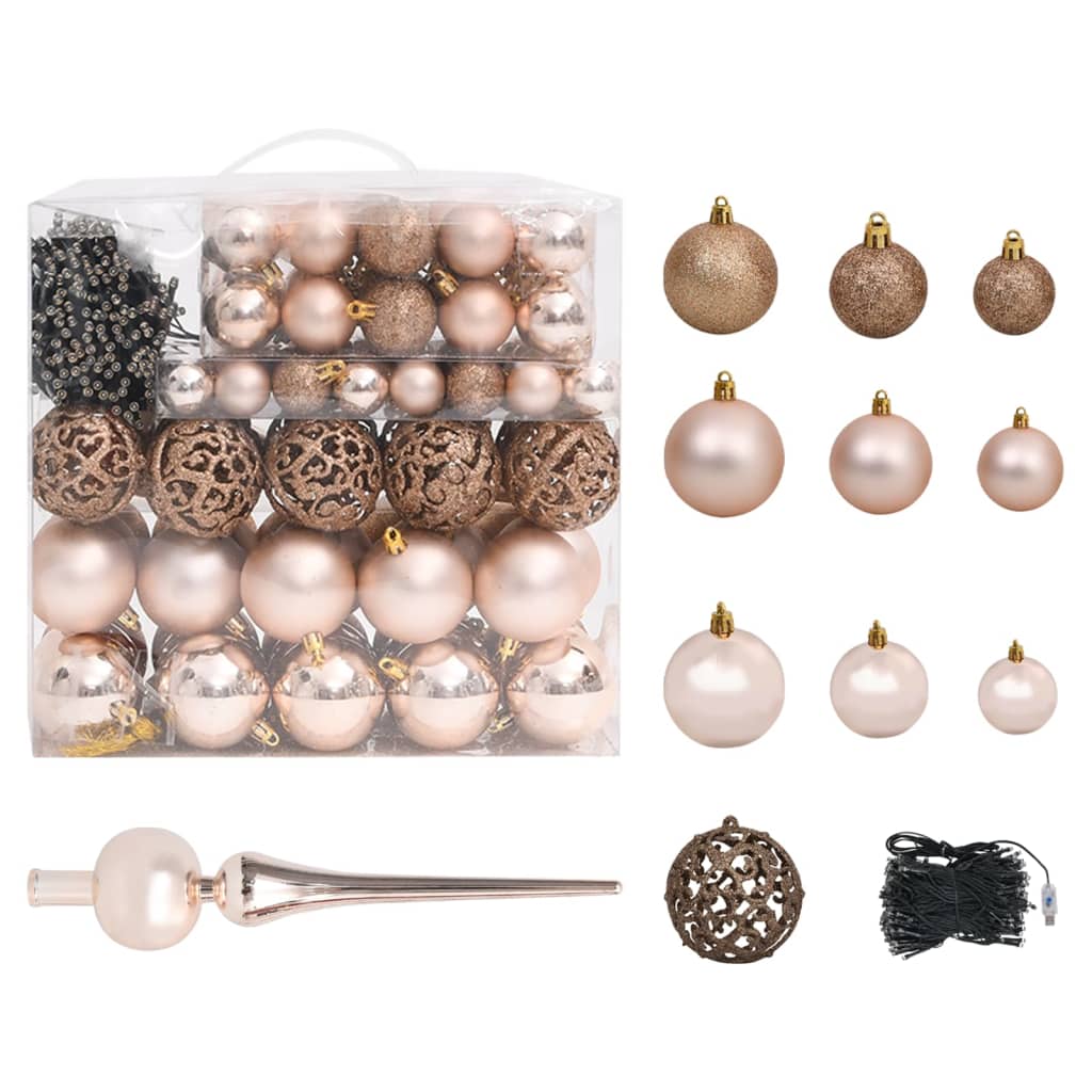 Künstlicher Weihnachtsbaum LEDs & Kugeln Beschneit 240cm PVC PE