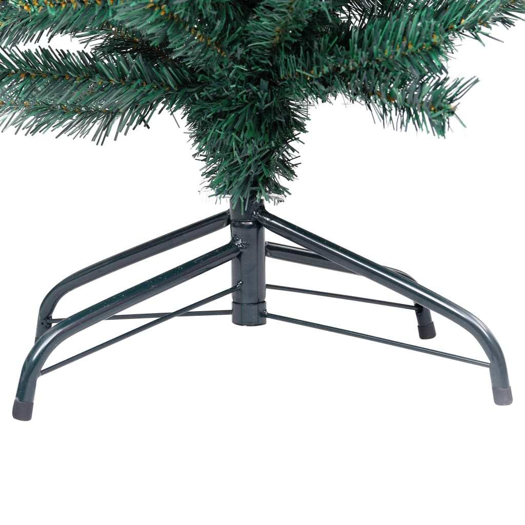 Künstlicher Weihnachtsbaum Schlank mit LEDs & Kugeln Grün 120cm