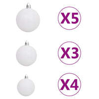 Thumbnail for Weihnachtsbaum Schlank mit LEDs & Kugeln Grün 210 cm PVC