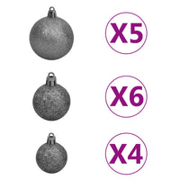 Thumbnail for Weihnachtsbaum Schlank mit LEDs & Kugeln Grün 210 cm PVC