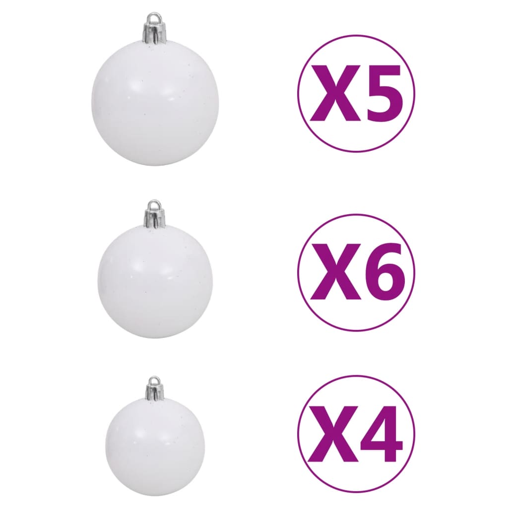 Weihnachtsbaum Schlank mit LEDs & Kugeln Grün 210 cm