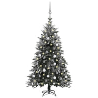 Thumbnail for Künstlicher Weihnachtsbaum Schnee LEDs & Kugeln 150 cm PVC & PE