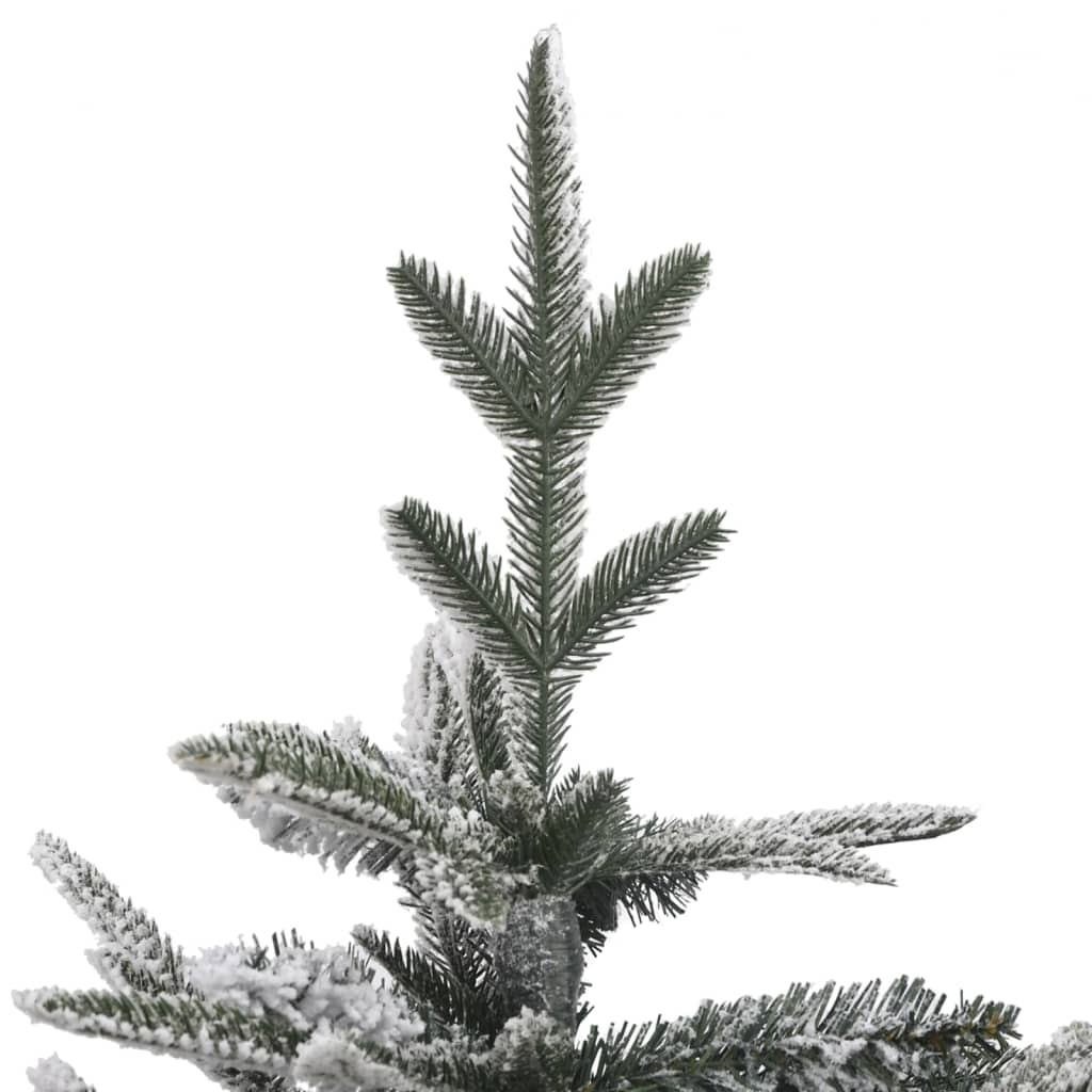 Künstlicher Weihnachtsbaum Schnee LEDs & Kugeln 150 cm PVC & PE
