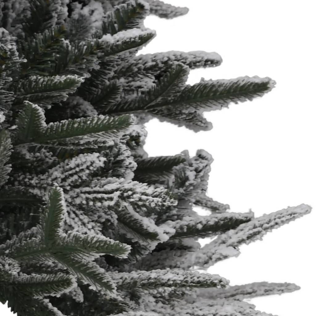 Künstlicher Weihnachtsbaum Schnee LEDs & Kugeln 150 cm PVC & PE