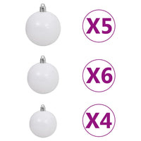 Thumbnail for Künstlicher Weihnachtsbaum Schnee LEDs & Kugeln 150 cm PVC & PE