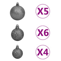 Thumbnail for Künstlicher Weihnachtsbaum Schnee LEDs & Kugeln 150 cm PVC & PE