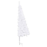 Thumbnail for Künstlicher Eck-Weihnachtsbaum LEDs & Kugeln Weiß 150 cm PVC