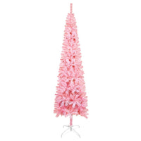 Thumbnail for Weihnachtsbaum Schlank mit LEDs & Kugeln Rosa 240 cm