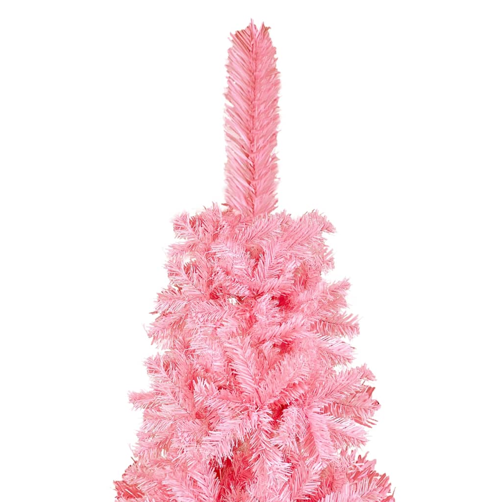 Weihnachtsbaum Schlank mit LEDs & Kugeln Rosa 240 cm