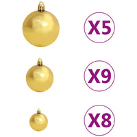 Thumbnail for Weihnachtsbaum Schlank mit LEDs & Kugeln Rosa 240 cm