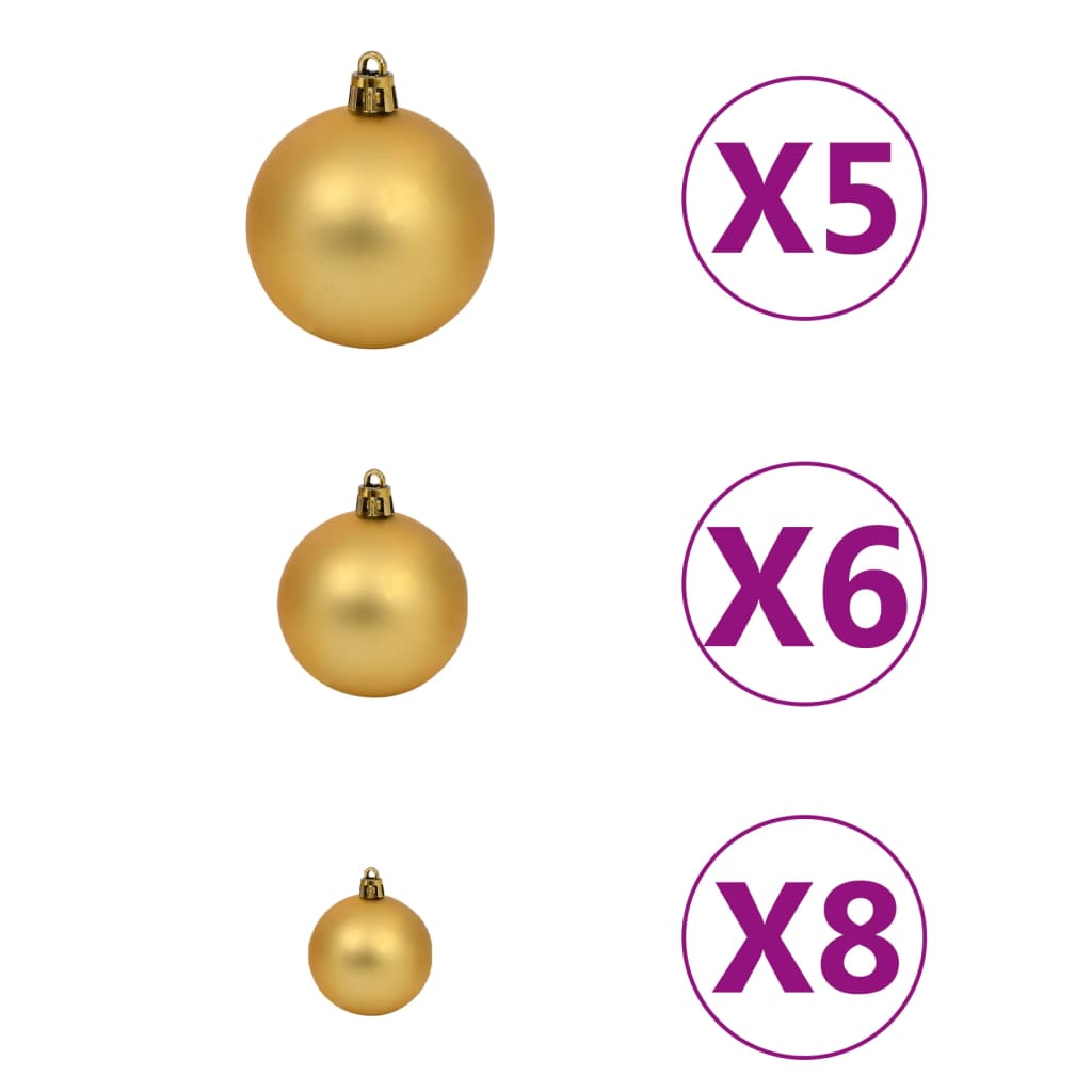 Weihnachtsbaum Schlank mit LEDs & Kugeln Rosa 240 cm