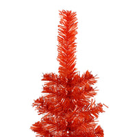 Thumbnail for Weihnachtsbaum Schlank mit LEDs & Kugeln Rot 150 cm